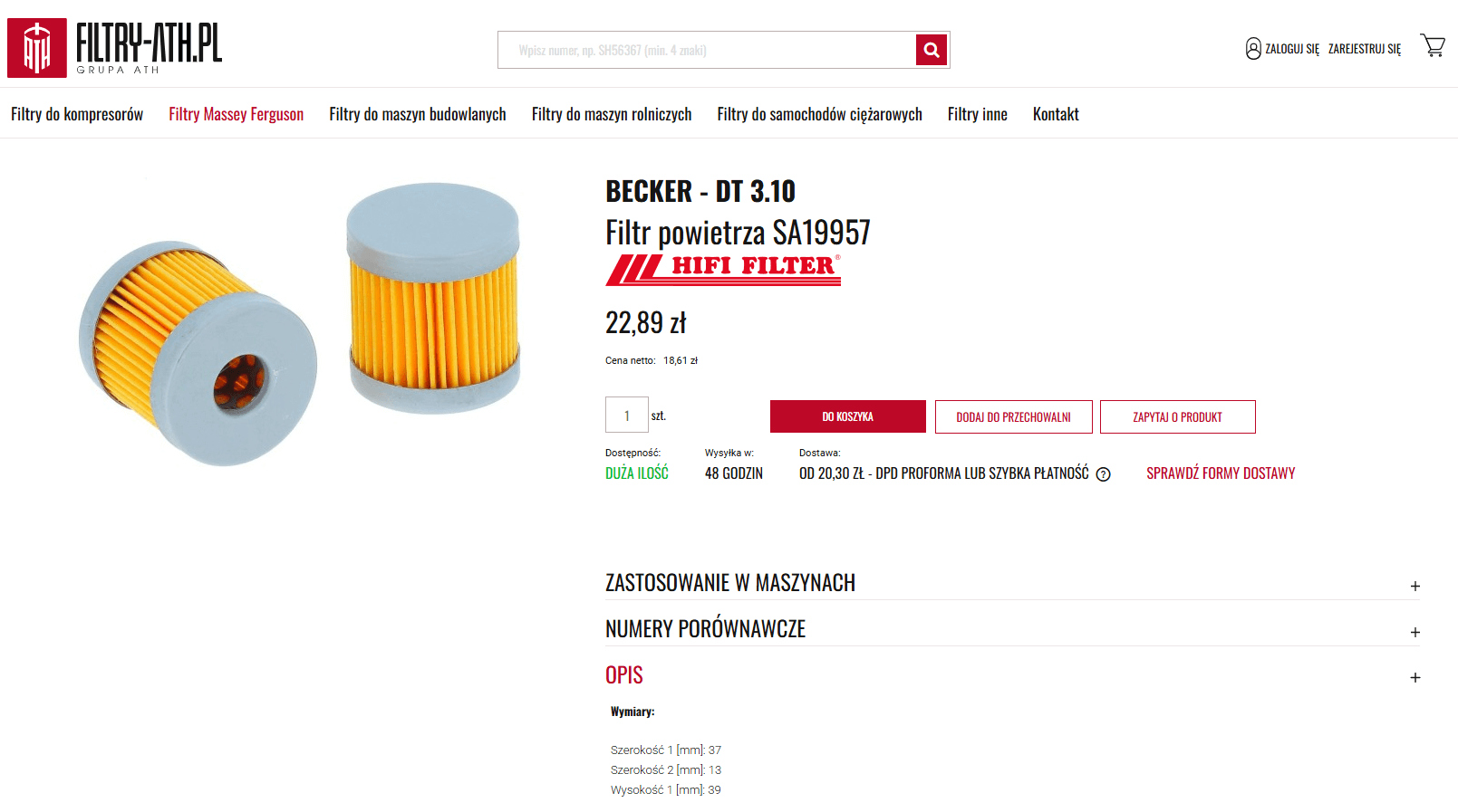 ATH Filters - Industrial Product Website screenshot 2