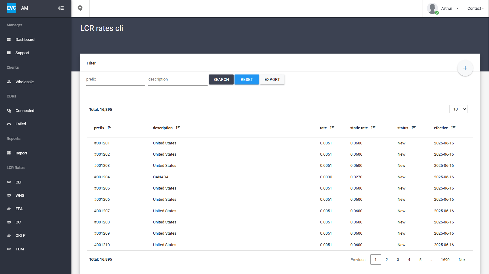 CRM & ERP Systems interface example 1